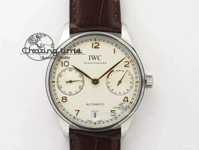 MIROTIME 0706 MoistureWicking Portuguese Real PR IW500704 ZF 1:1 Best Edition On Brown Leather Strap A52010 V 7311